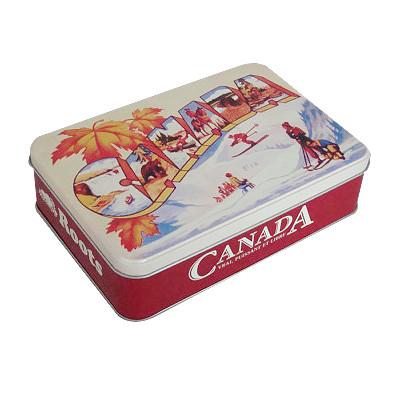 Canada Metal Tin Container Box , 205 x 140 x 45mm Tin Can For Candy