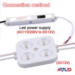 12v 4w Led Injection Module Outdoor Advertising Smd 2835 Square 4 Led Module