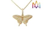27g Fadeless Butterfly Pendant Cubic Zirconia Necklace