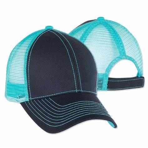 Custom Mega Mens Mesh Ball Caps Contrast Stitch Trucker Two Tone Classic Cotton