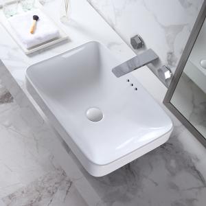 Wholesale Table Top Basin Bathroom Sink Ceramic Color White Counter Top Hand Rectangular Art Wash Basin from china suppliers