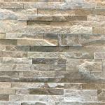 natural stone White Gold Line Quartzite Ledge Stone Panel , Stacked Wall