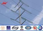 8M 5 KN Electric Power Pole , Metal Utility Poles With Cross Arm Accessories