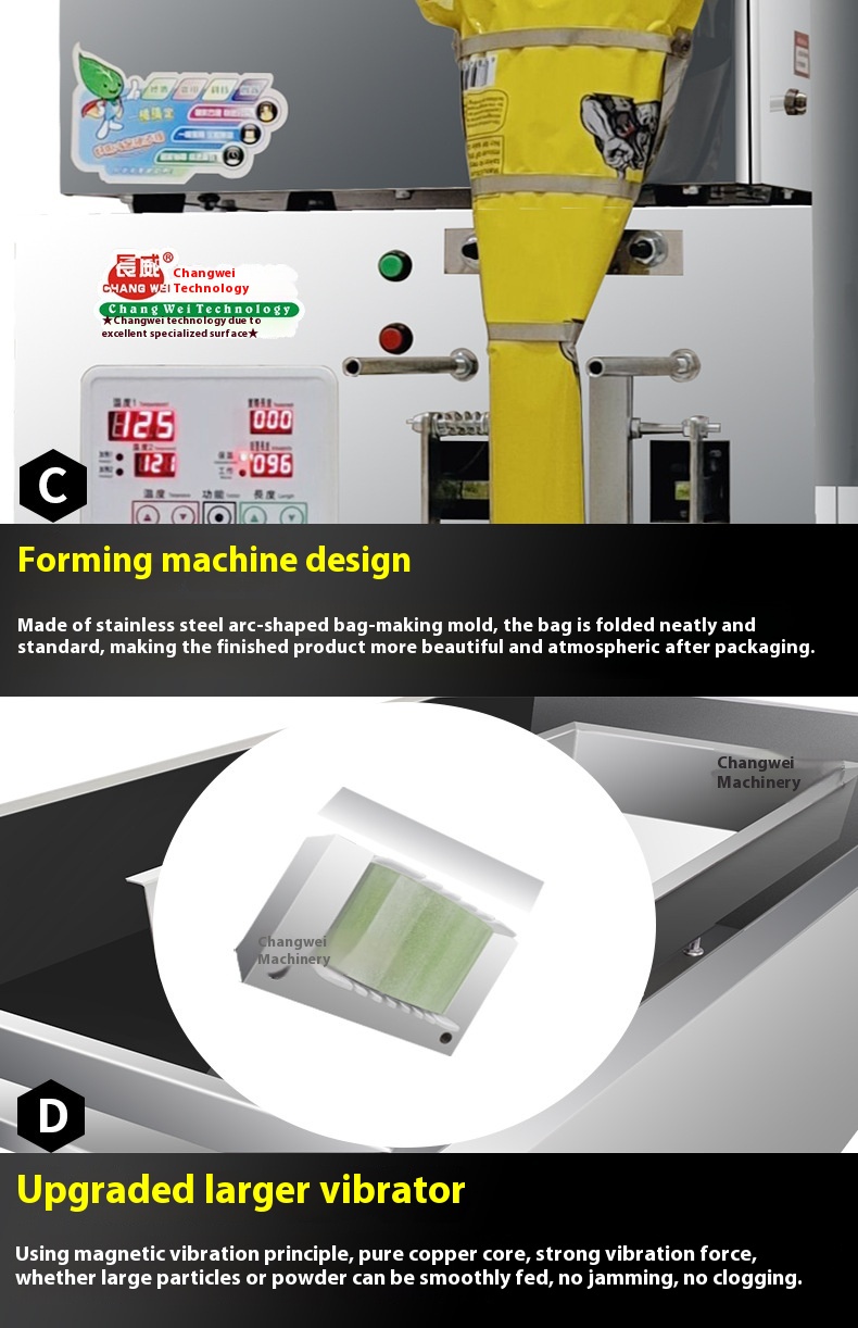 High Efficiency Spiral Back Seal Packing Machine for Granule Powder Herbal Dried Fruit Sunflower Seeds Goji in Plastic Bags