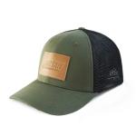 OEM ODM Outdoor 6 Panel Fishing Trucker Hat With Leather Patch