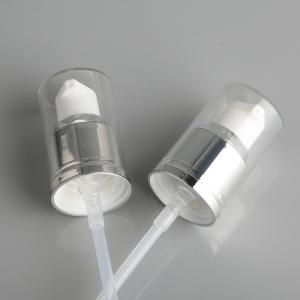 Wholesale Shiny Silver Aluminum Cosmetic Pump 18mm 20mm 24mm for 20/410 White Plastic from china suppliers