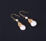 New Baroque Pearl Stud Earrings For Women Hand made Metallic Twist Braided