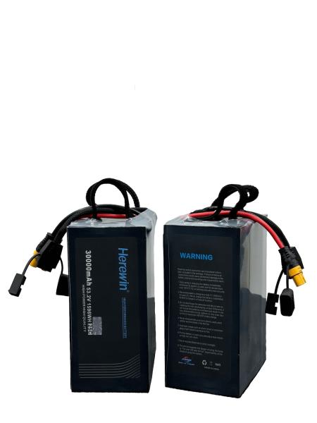14S 53.2V 25C LiPo Soft Pack Drone Battery Pack 30000mAh Herewin Uav Lipo