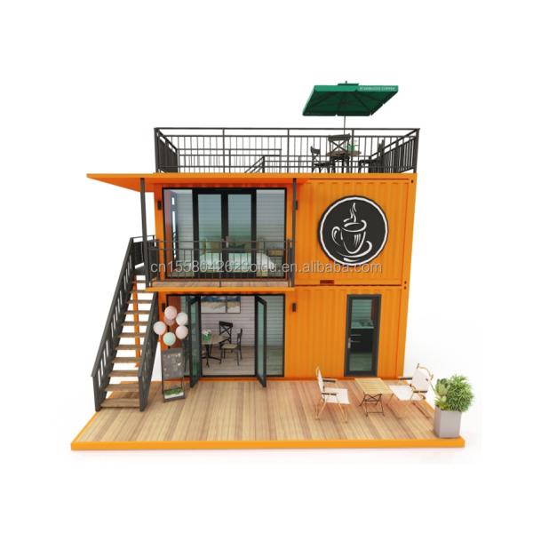Galvanized Steel Square Tubes Modern Small Western-Style Tiny House Flat Pack Container Coffee Shop for Mall Application