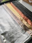 Coating Pu Denim Fabric For Women Jeans Jacket Silver Color Gold Blue Pink Color