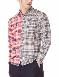 Wholesale Checked Buttoned Cuffs Mens Casual Linen Shirts Long Sleeve Fast Dry from china suppliers