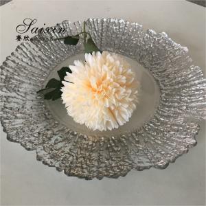 Wholesale ZT-P056 Clear Silver Rim Decoration Glass Charger Plate For Home Wedding Decoration from china suppliers