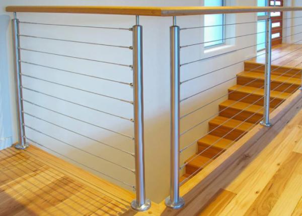 Durable Stainless Steel Wire Railing , Stainless Steel Wire Balustrade Easy