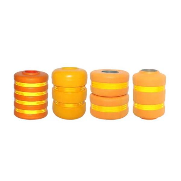 Road Safety Barrier Eva / Pu Foam Roller Buckets Rolling Barrier for Roadway