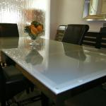 15mm Ultra Clear Toughened Glass Dining Table Top , Rectangle Tempered Glass