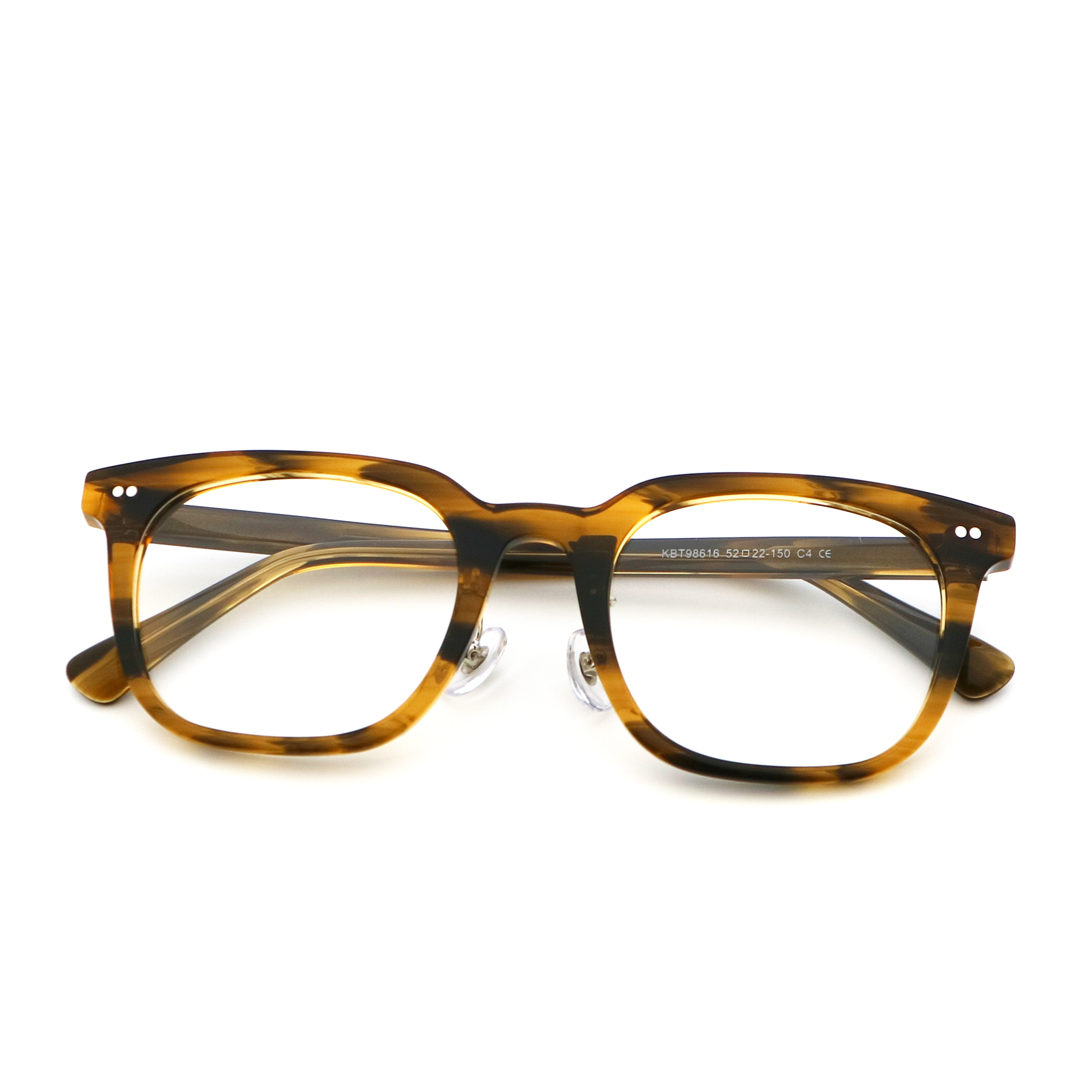 Square Pink Small Round Acetate Glasses Handmade Full-Rim Frame Personal