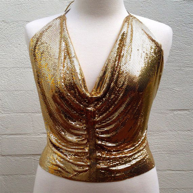 Fashion Design Decorative Metal Sequin Fabric，Golden Drapery
