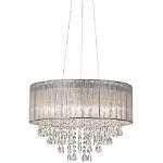 Possin Euro Jolie Sliver Fabric Crystal Ceiling Lights for Hotel Living Room