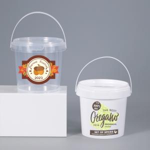 Wholesale Custom Order PP Bucket Customize Logo White Transparent Round Food Takeway Box Tub With Anti-Theft Lid from china suppliers