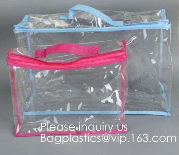 Clothes Storage Bag Organizer with Reinforced Handle,Vinyl Storage Bag for