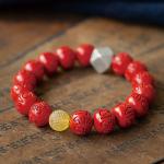 Feng Shui Amulet Red Pi Xiu Cinnabar Bracelet Prosperity Red Bead Bracelet With