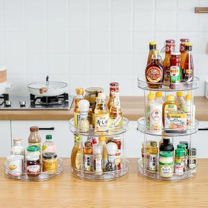 Wholesale Save Space Transparent Spice Rack Organizer Countertop Spice Display Rack Plastic Lazy Susan from china suppliers