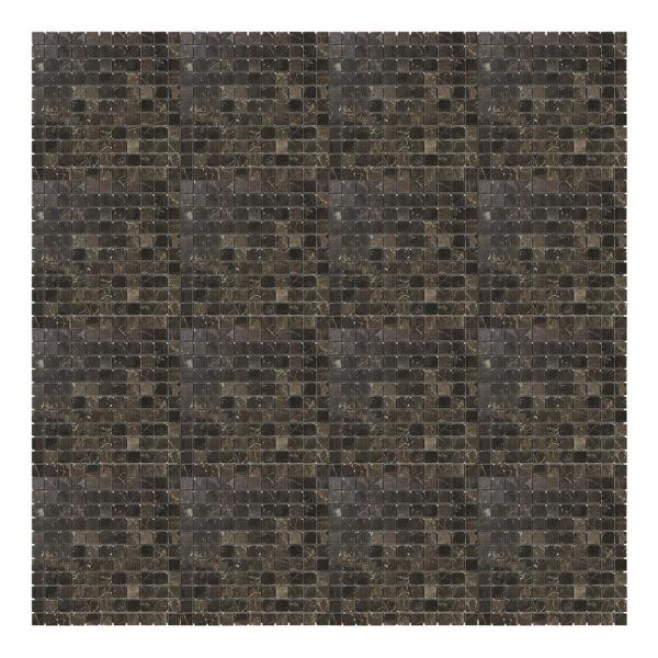 1X1 inches Squre Design Chinese Dark Emperador marble stone mosaic for wall tile and flooring tile