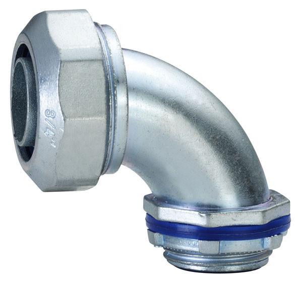 4" 90 Degree Liquid Tight Connector , Liquid Tight Flexible Conduit Fittings