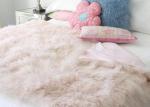 Real Mongolian Tibet Lamb Fur Pastel Pink Rug Plate Throw New Genuine Pink Wool