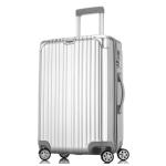 REACH Silver PC ODM Four Wheel Hard Shell Suitcase