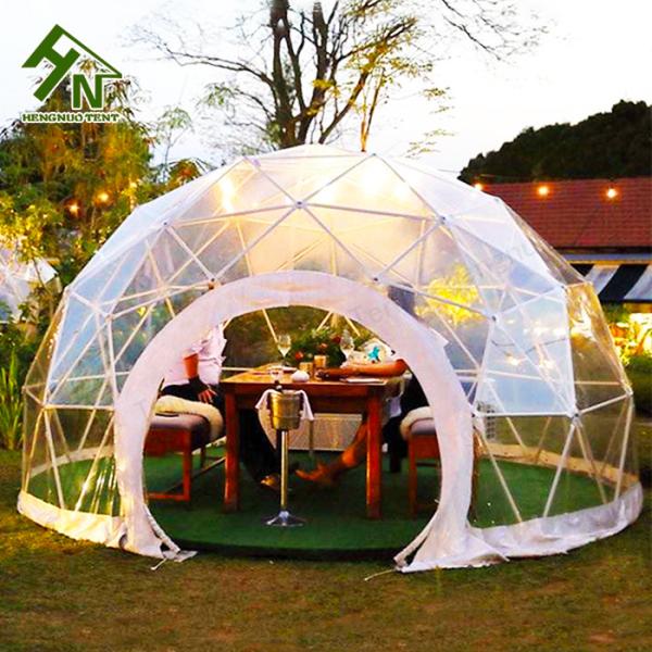 Tear Resistant Outdoor Igloo Tent Clear Dome Restaurant Music Bar Domo With LED