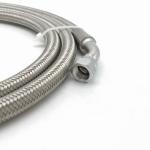 3/8" Stainless Steel 304 Wire Braided Convoluted PTFE Hose High Temperature