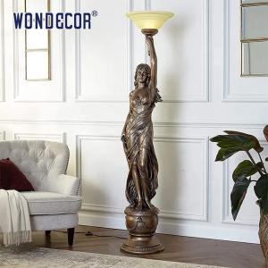 China Custom House Indoor Decorative Metal Art Bronze Lady Lamp Sculpture on sale