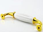 Anti Corrosion Ceramic Handles And Knobs , Gold Plated Turkey Design Porcelain