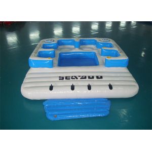 Entermainment 6 Person Inflatable Floating Island , Inflatable Shock Rocker
