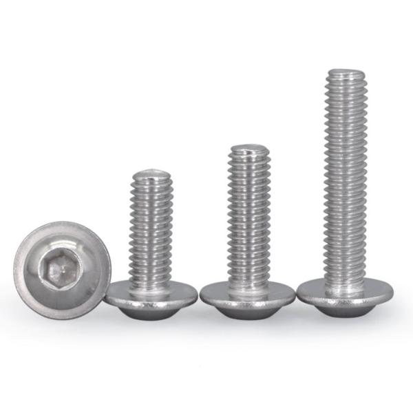 316 Stainless Steel Flanged Button Head Screws Flanged Machine Screws Socket Drive Round Screws