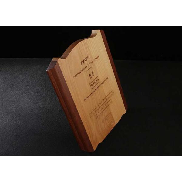 504 Gram Solid Wooden Shield Plaque Lightweight Student Awards Of Final Examination