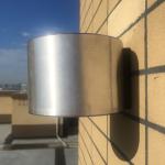 Round Anthracite Outdoor Wall Lights 6000K Aluminum Solar Powered Patio Lights