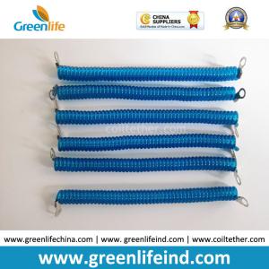 Wholesale Smart Metal Eyelets on Both Ends Flexible Safety Line Coiled Tooling Lanyards in Blue Color from china suppliers