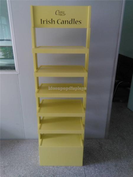 Point Of Purchase Merchandising Wood Shelves Christmas Decoration Candle Display