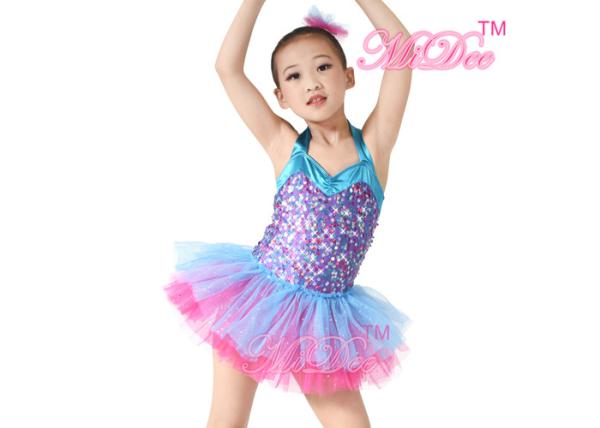 Lovely Ballet Tutu Dance Costume Halter Sequins Party Ballet Performance