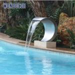 Large Shaped Geometric Arc Stainless Steel Fountain Sculpture For Garden