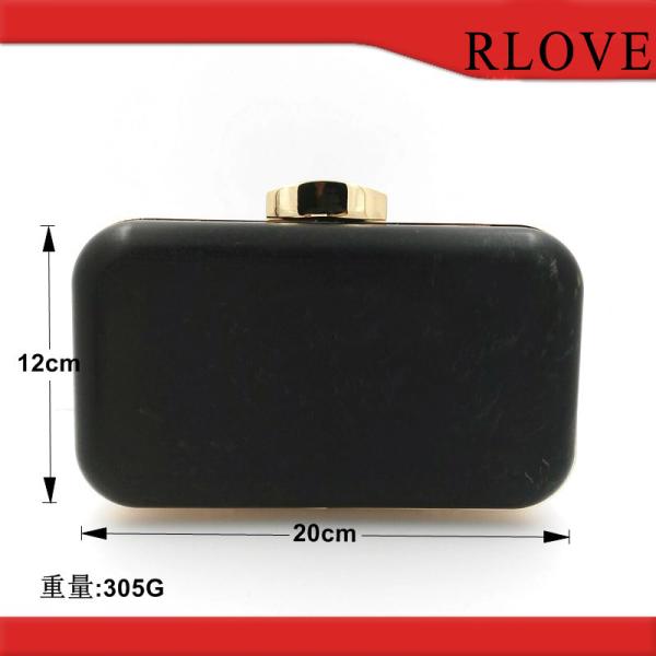 Custom Fashion Plastic Box Metal Rectangle Purse Frame With Light Gold