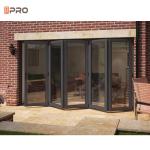 Balcony Aluminum Folding Doors With Clear Lowe Tempered Glass Soundproof Bi
