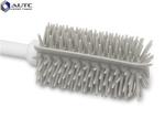 Plastic Bottle Housekeeping Brushes TPR Cup For Glass Cleaning White Gray