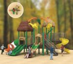 children's play equipment swings with tube slide and spiral slide