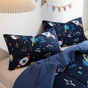 5 Piece Childrens Bedding Sets Twin Size Space Rocket Bedding Set Home Textile Products