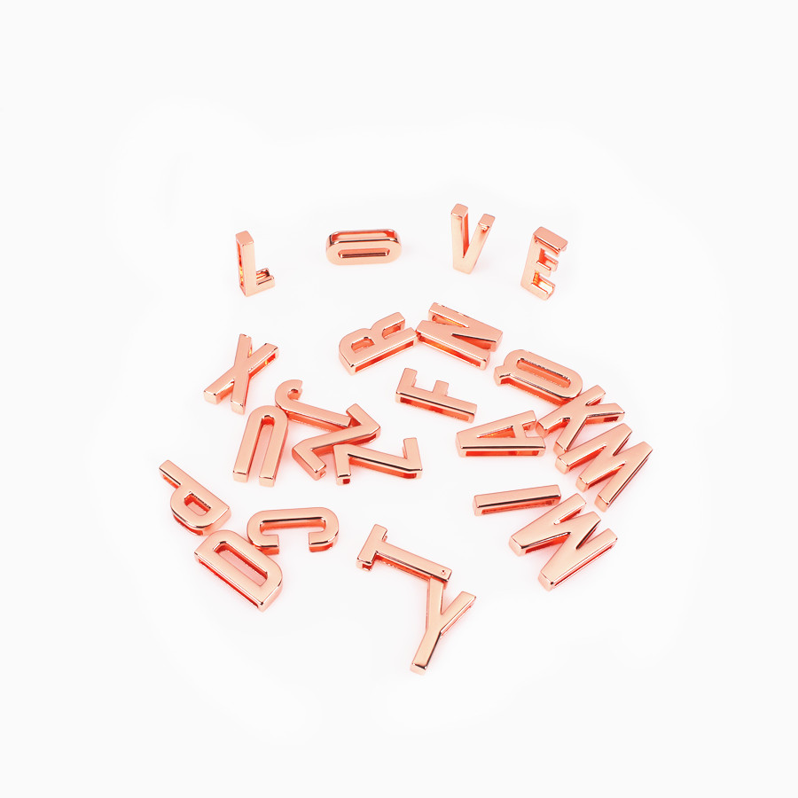Letter Charms Buckle 19mm/25mm Zinc Alloy Metal A-Z Alphabet Slide Buckle Accessories Wholesale