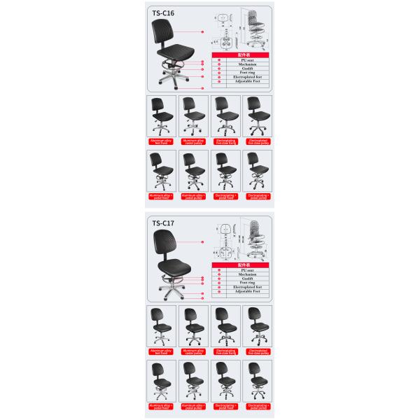 ESD Lab Stool Antistatic Cleanroom Chair with PU Leather