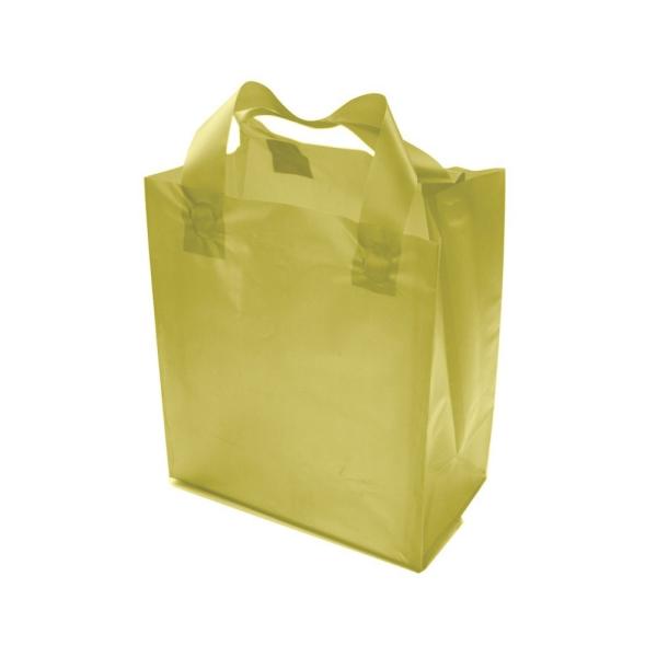 Semi-Transparent FROSTED (SMALL) Rigid Plastic Soft Loop Handle Gift / Retail Shopping Bags